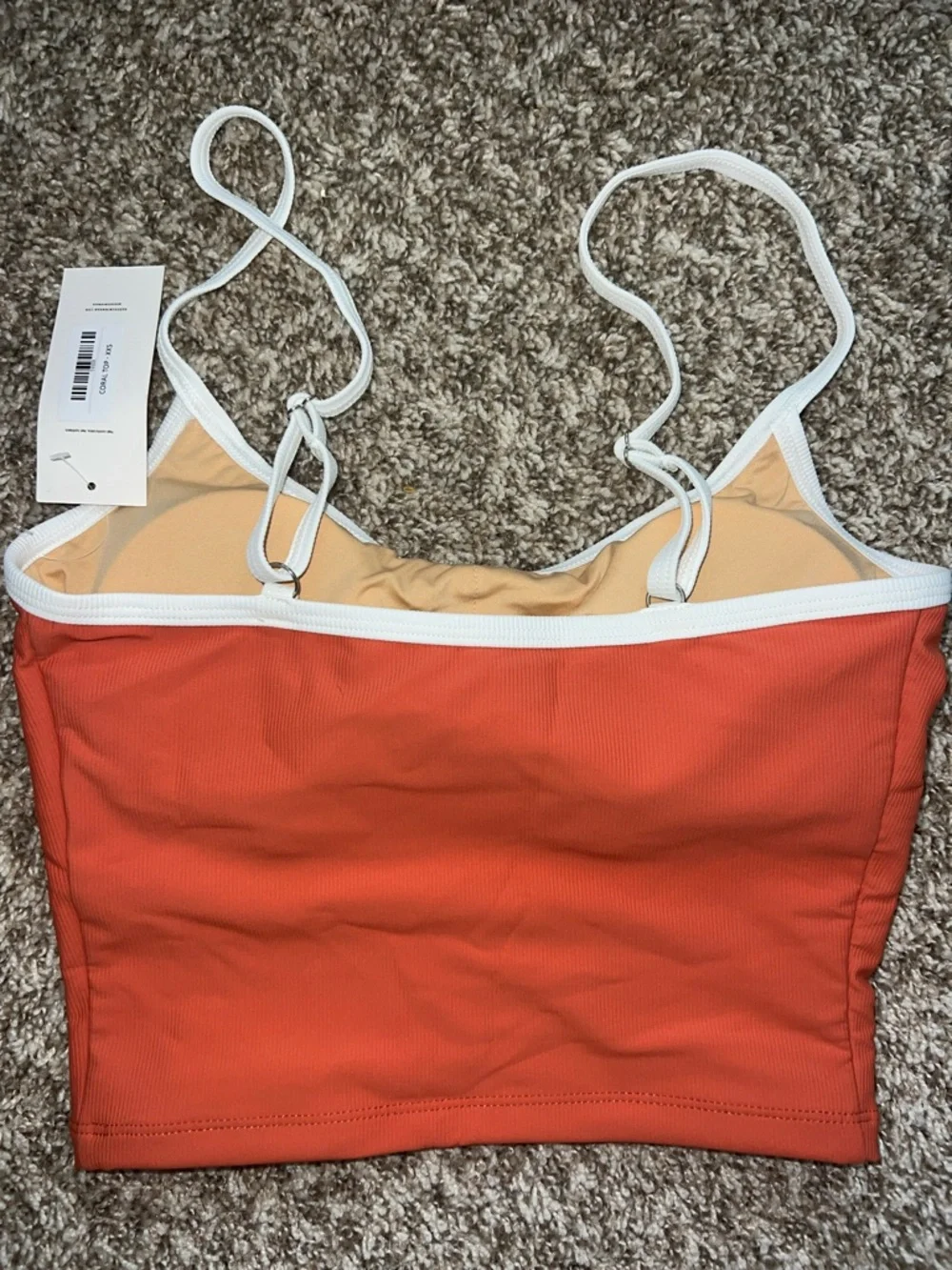 NWT! Geode Women’s Coral Swim Set with White Trim Super flattering! Sz XXSMALL - Picture 9 of 15